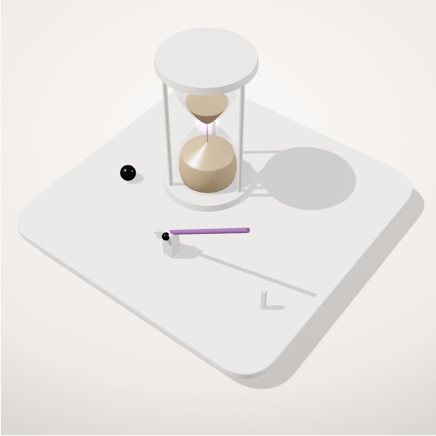 Hourglass, as rendered on the home page: Except: a person sets the length, the rule returns by itself