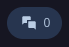 A two-speech-bubbles glyph with the count 0.